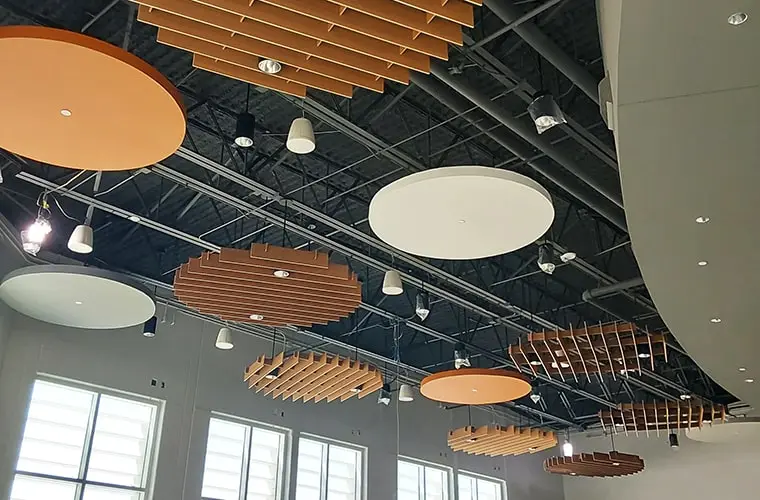 Acoustical cloud ceilings